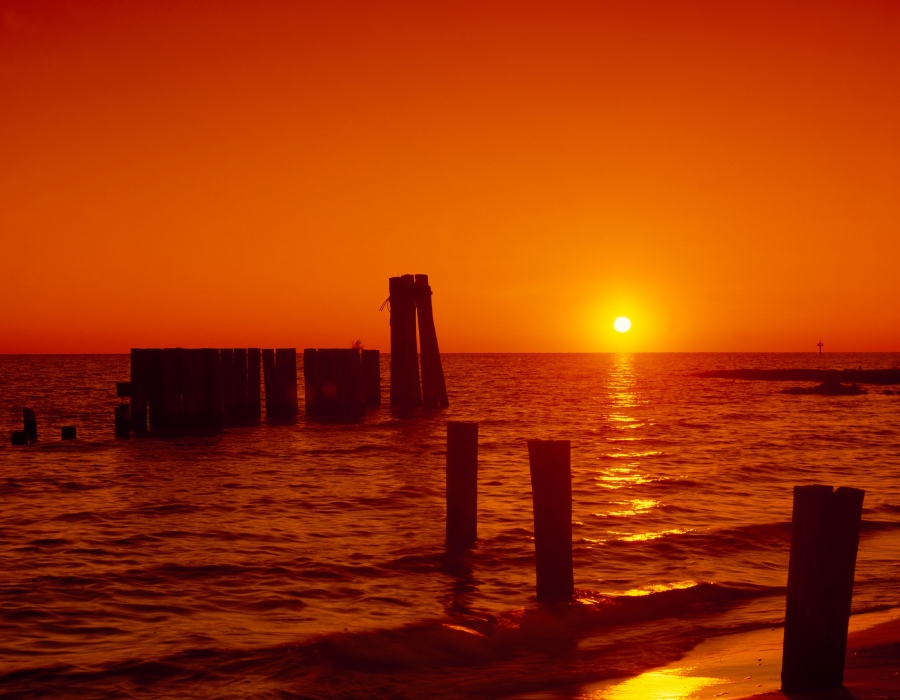 Sunset on the Chesapeake Bay not far from Cape Charles