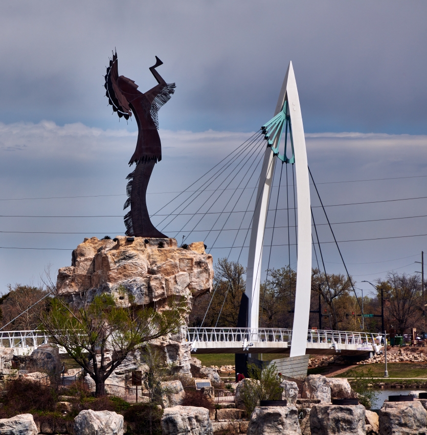 The Keeper of the Plains sculpture which has become an informal 