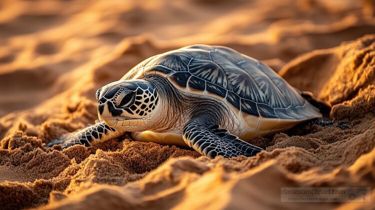 turtle basks in the sunlight