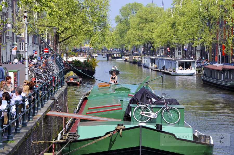 vibrant and lively image of life on the canals