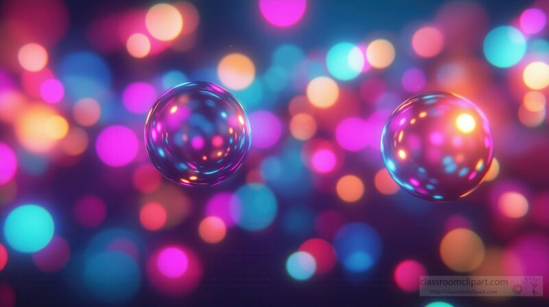 Colorful bokeh lights create a mesmerizing effect with soft, blurred circles against a transparent backdrop, adding a dreamy touch to any design or project.