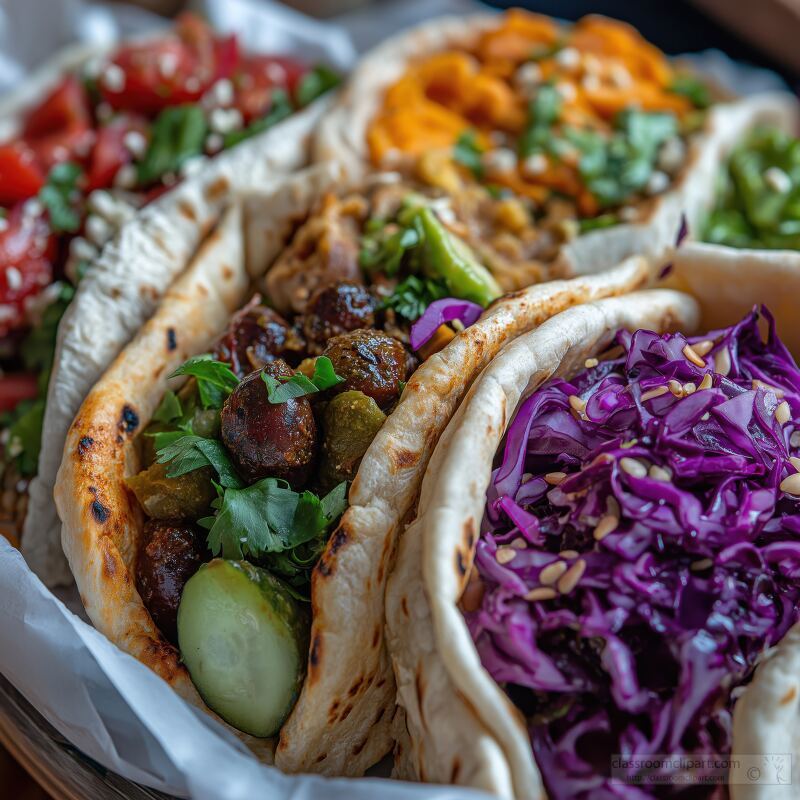 Vibrant Middle Eastern Street Food Display