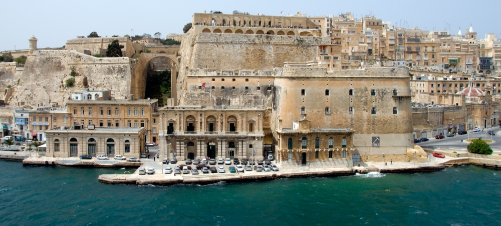 View of the Coast of Valletta Malta architectural details