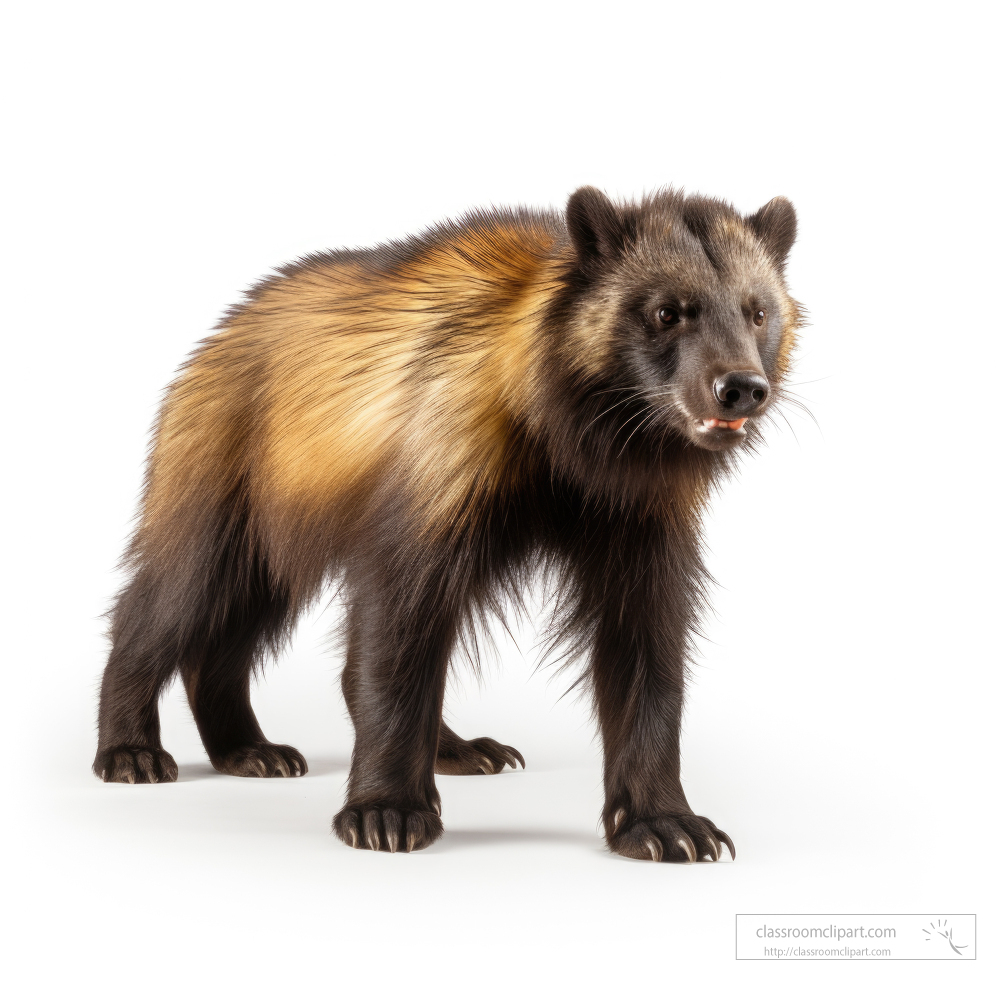 Wolverine isolated on white background