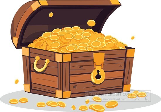 pirate treasure chest full of gold coins