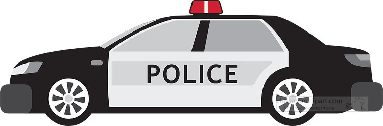 police cruiser patrol car transportation gray color clipart