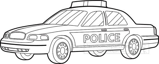 police patrol vehicle transportation black white outline clipart