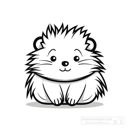 porcupine icon black outline clip art