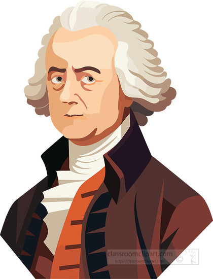 Portait of President John Adams clip art