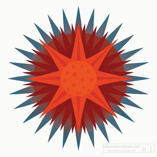 red and blue sea urchin