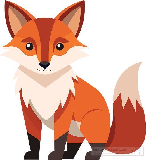 red fox cartoon character on an isolated white background