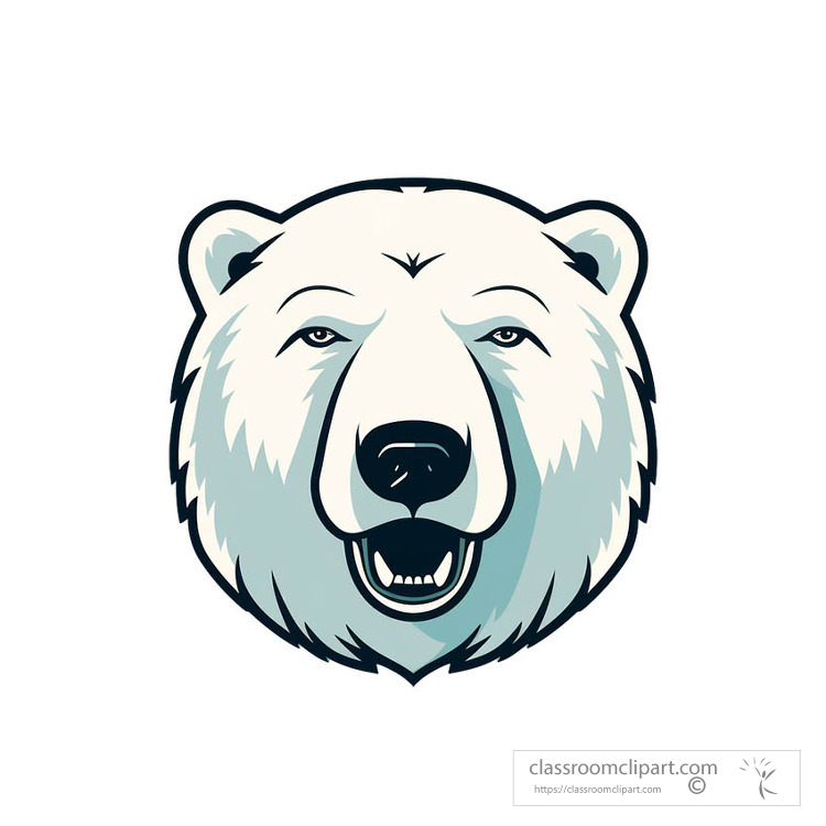 round polar bear face transparent