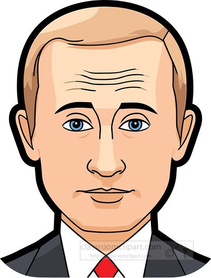 russias Putin black outline