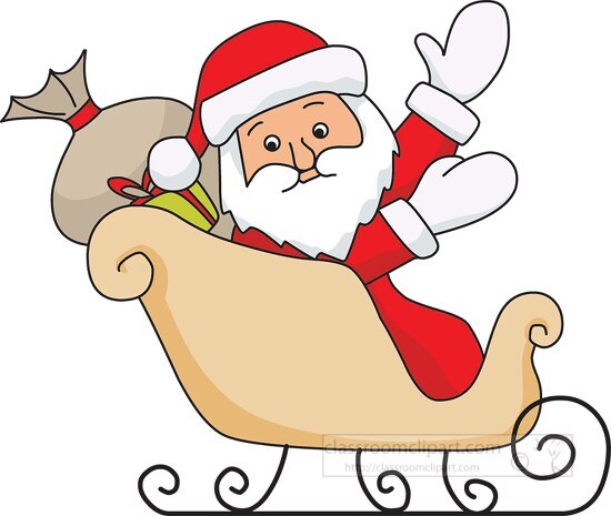 santa on sleigh christmas