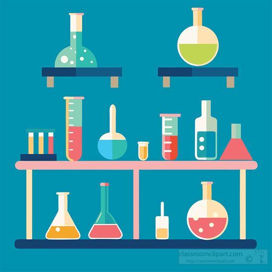 School Chemistry Laboratory Equipment with Glassware