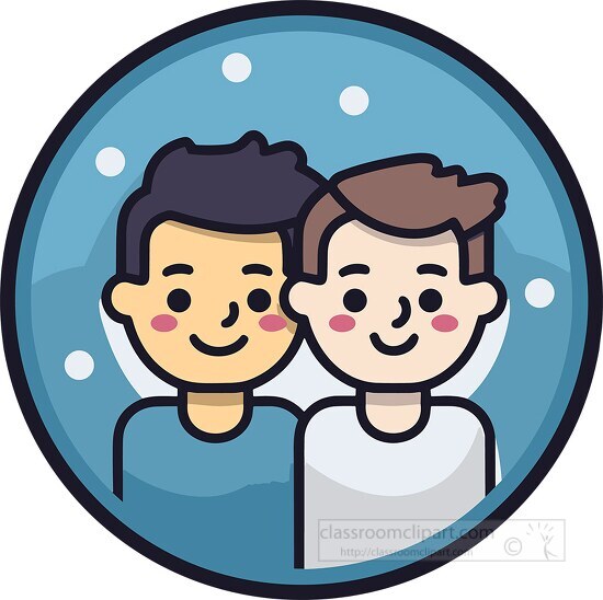 school friends icon style clip art