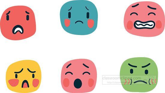 set of various expressive emoji faces with different expressions
