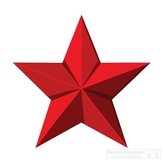 shiny red star geometric design