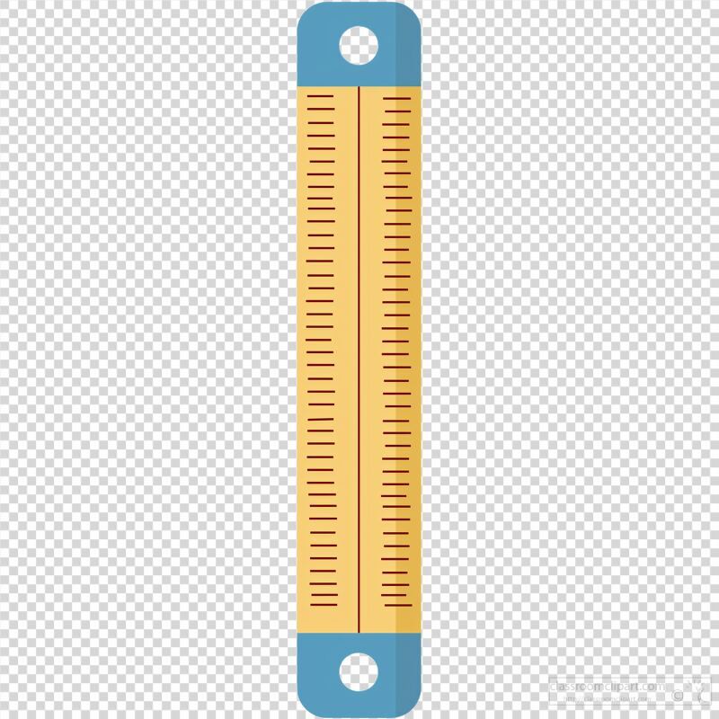 Simple Blue Ruler With Measurement Markings for School Use