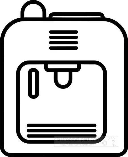 simple coffee machine flat black outline clip art