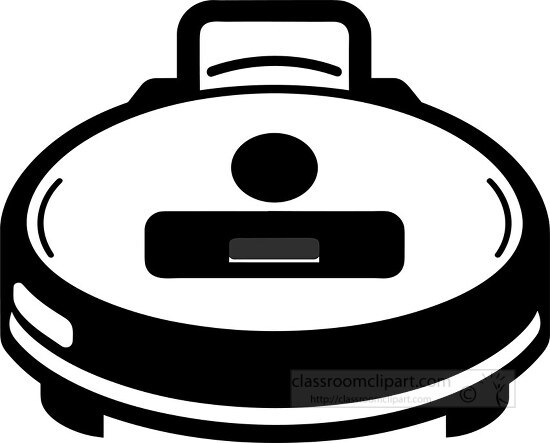 simple robot vacuum cleaner black outline clip art