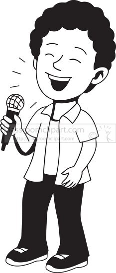 singer black outline clipart