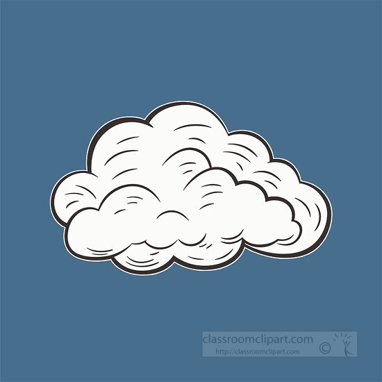 single cartoon cloud with a thick outline and shaded detail