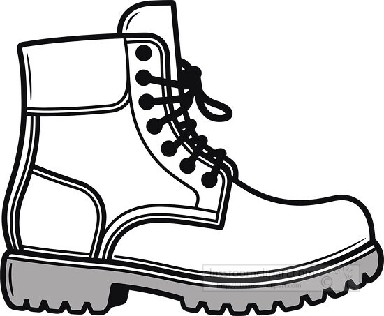 single mans boot black outline