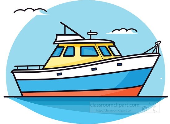 small leisure boat clip art