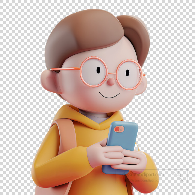 smartphone user 3d clay icon transparent png