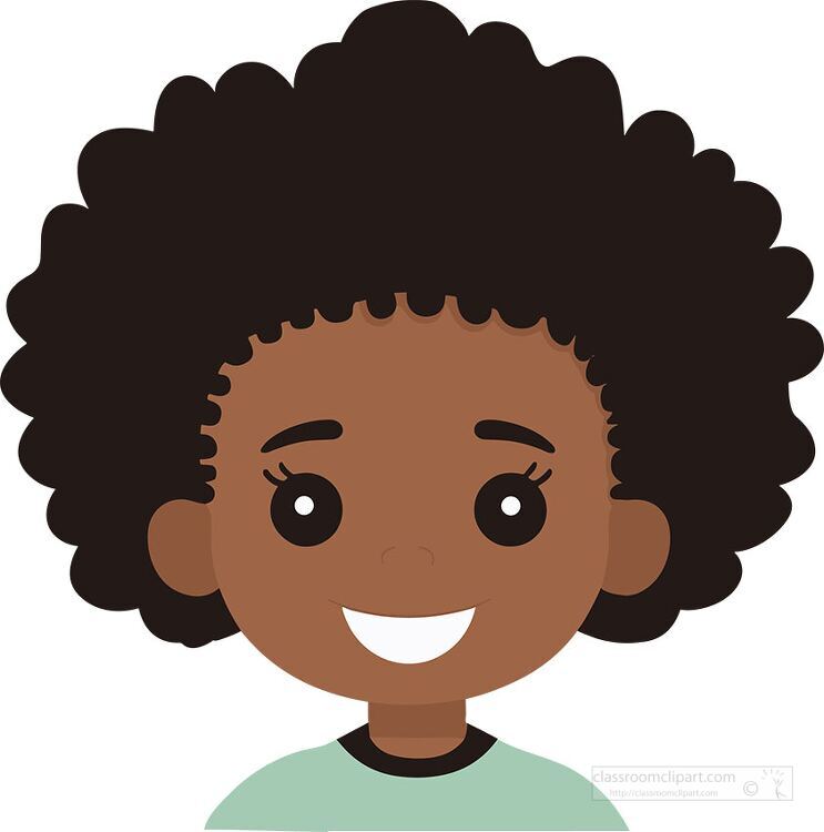 smiling cartoon boy with curly hair
