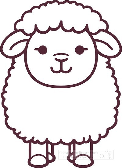 smiling cute sheep coloring pages black outline printable clip a