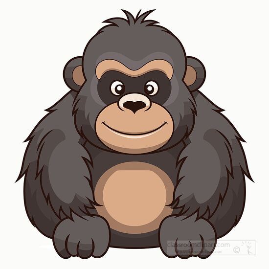 smiling gorilla sitting down