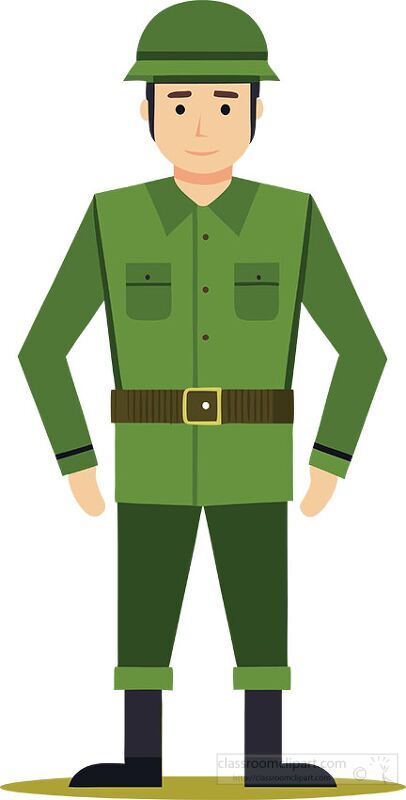 soldier in a green uniform and helmet