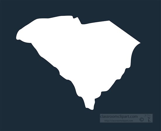 south carolina state map silhouette style clipart