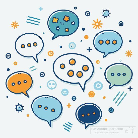 speech bubbles with ellipses  and stars