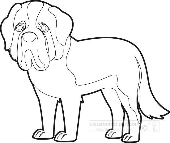 st bernard large friendly dog breed printable outline clipart
