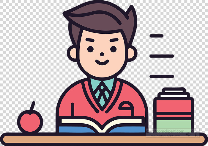 student at desk icon clip art