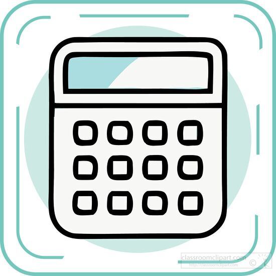 student calculator blue line icon