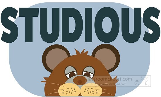 studious bear student motivation clipart