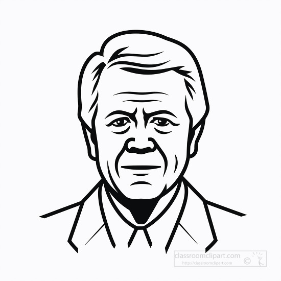 stylized black and white vector president jimmy carter