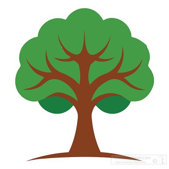 stylized tree with brown trunk