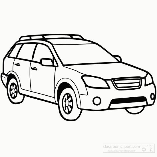 subaru outback car black and white outline