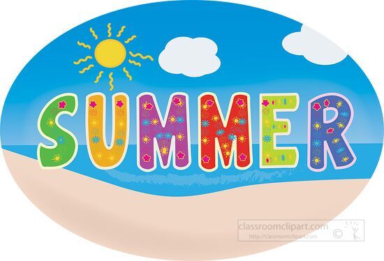 summer word sand beach clipart