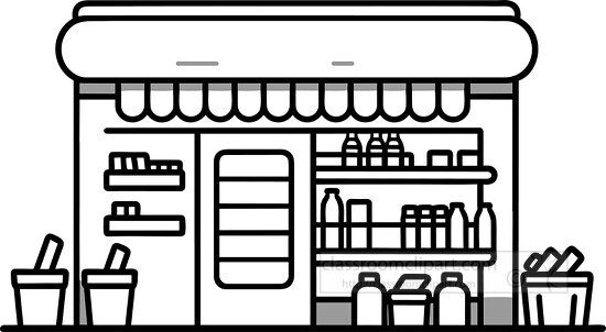 supermarket 2 black outline