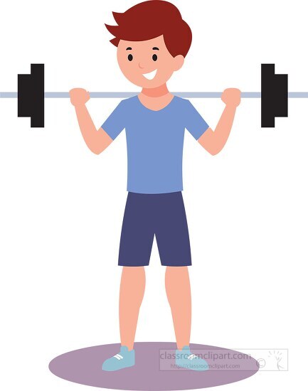 teenage boy works out with weights to promote Physical Fitness C