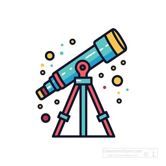 telescope cartoon icon style clip art