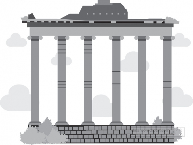 temple of saturn roman forum ancient rome gray color clipart