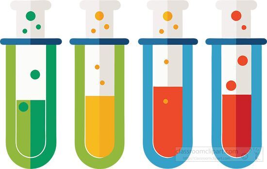 test tubes with liquids and floating bubbles representing a scie