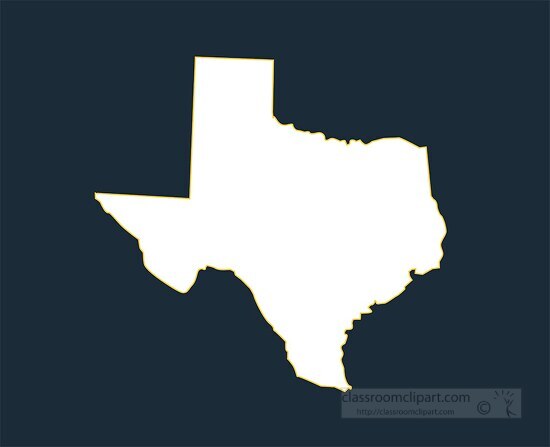 texas state map silhouette style clipart